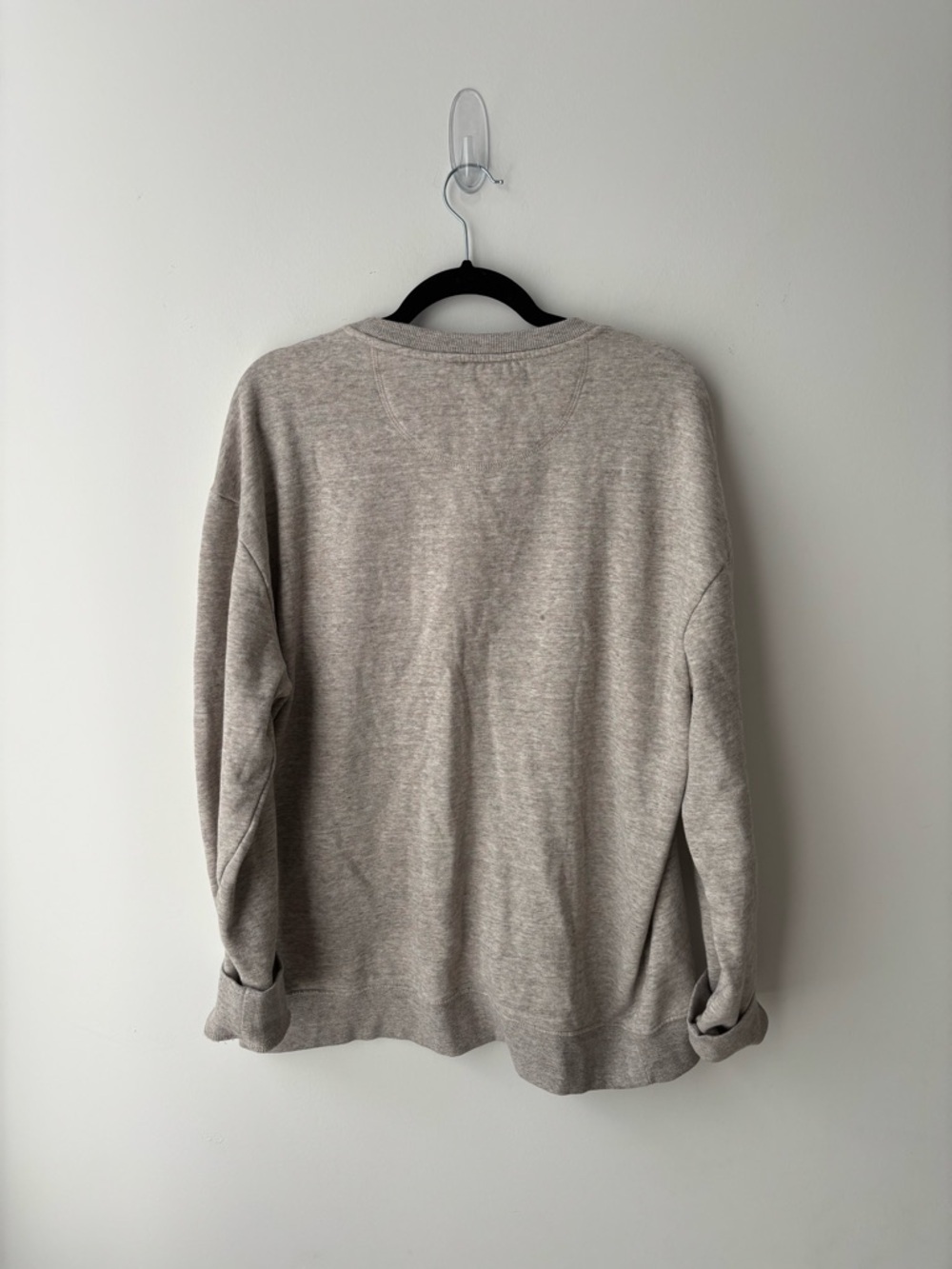 Oversized Neutral Sweatshirt Cotton Pullover Minimalist SoftCrewneck oatmeal - Picture 5 of 8